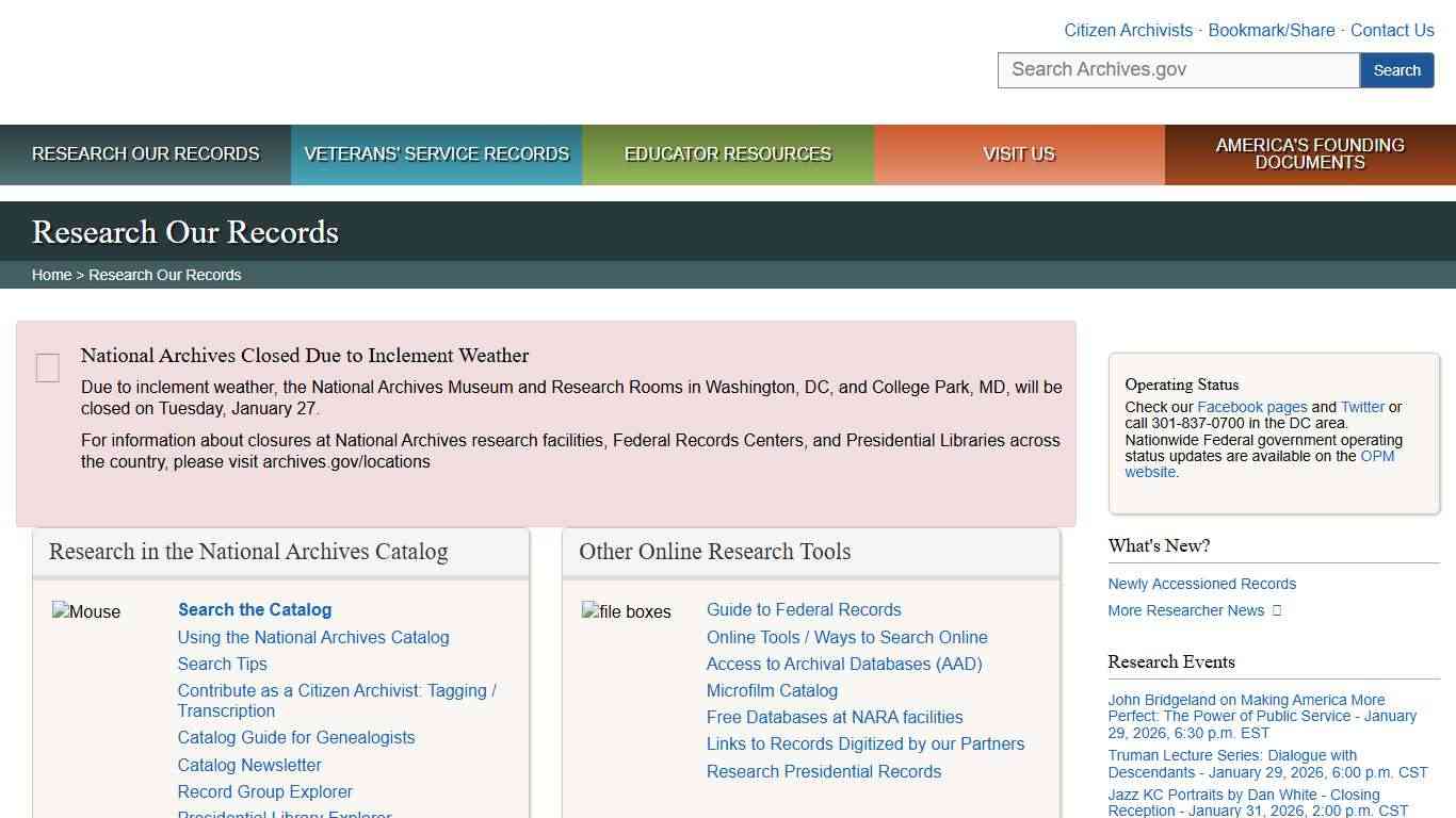 Research Our Records National Archives